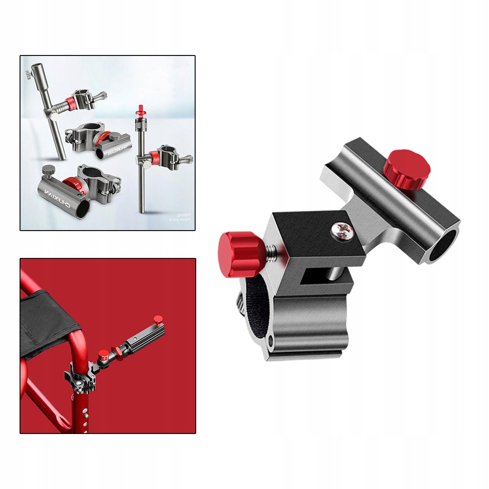 Chair Mount Tool Adjustable Stainless Light Multifunctional Basket Holder Total length 15 cm