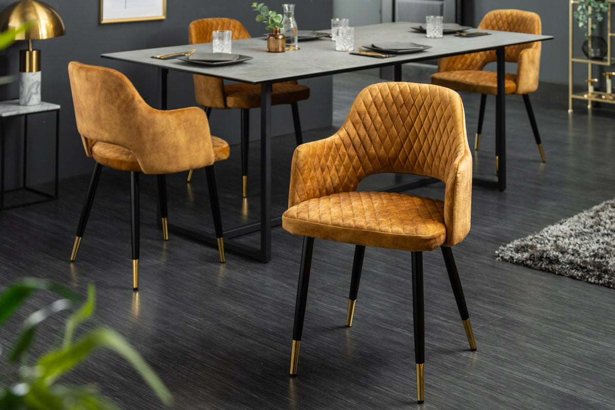 Chair Paris velvet mustard 40573 Brand Invicta interior