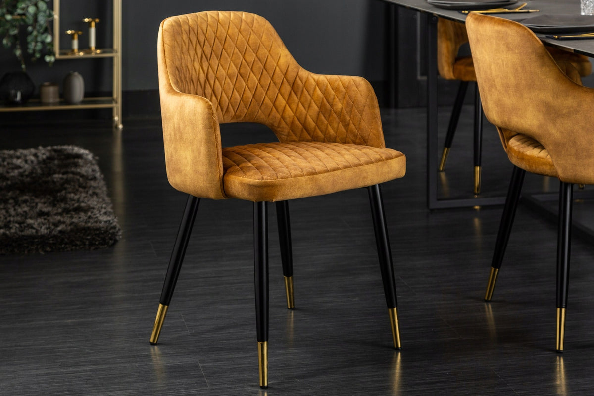 Chair Paris velvet mustard 40573 EAN (GTIN) 4250243596259