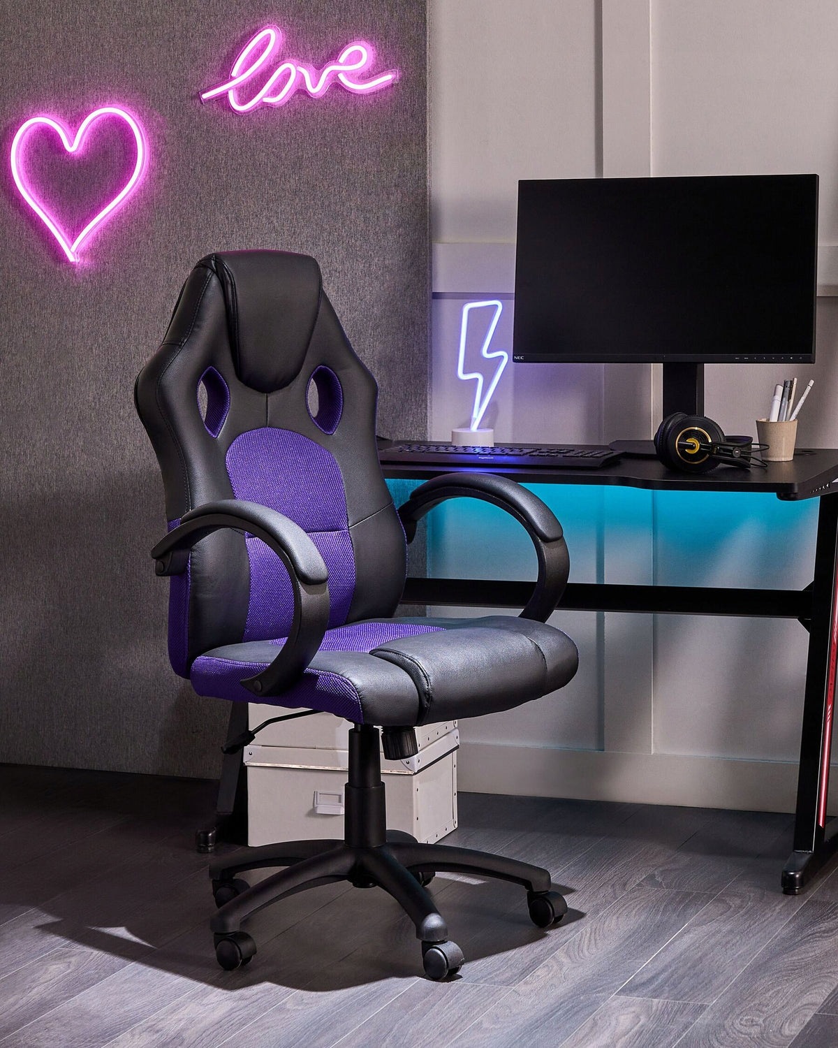 Chair office chair adjustable purple Packaging status original