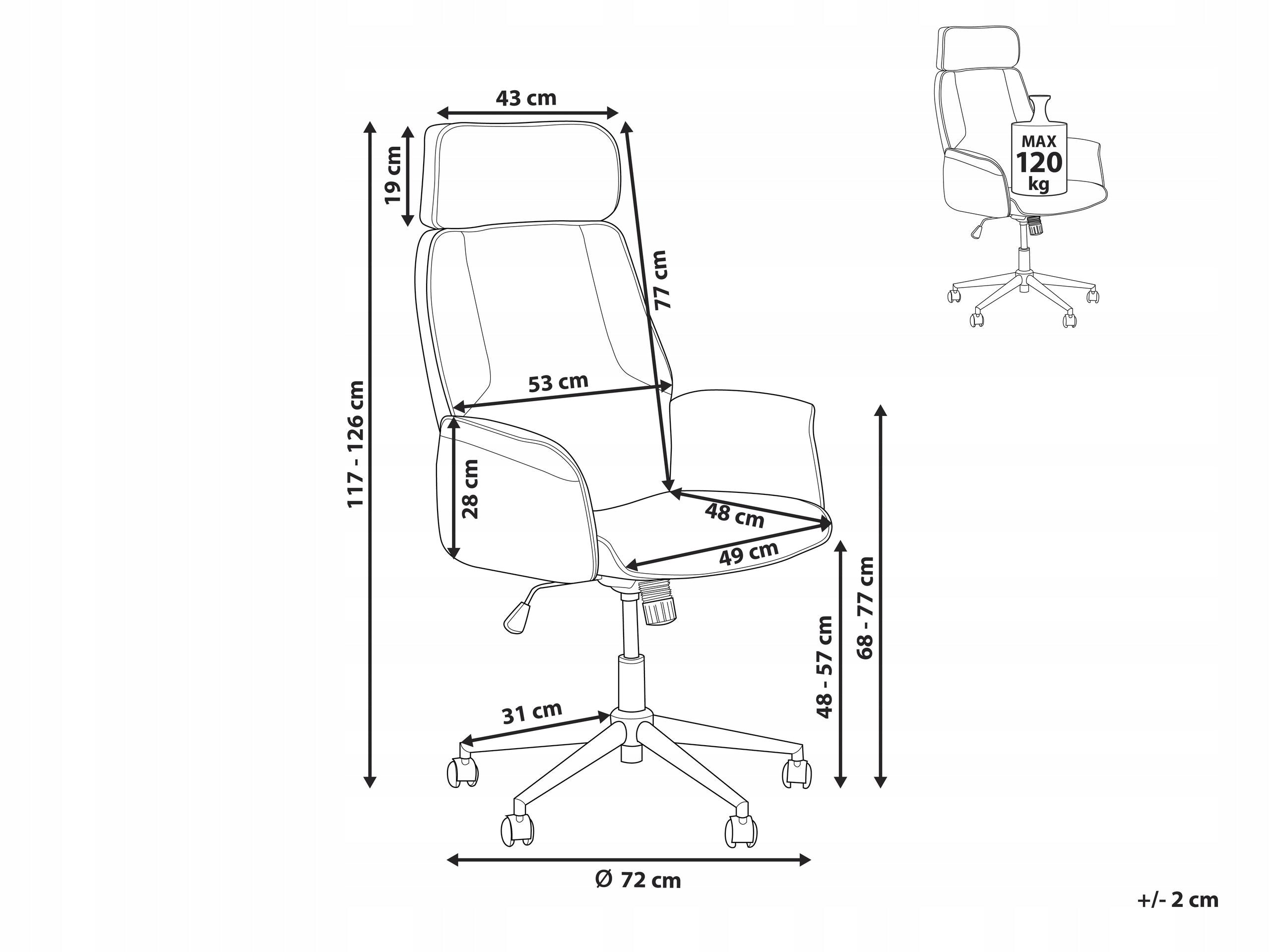 Chair office chair adjustable velour light beige Medical device no