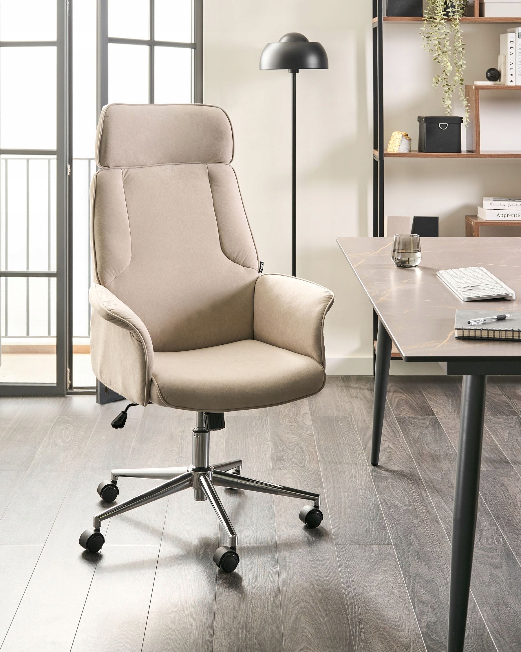 Chair office chair adjustable velour light beige Packaging status original