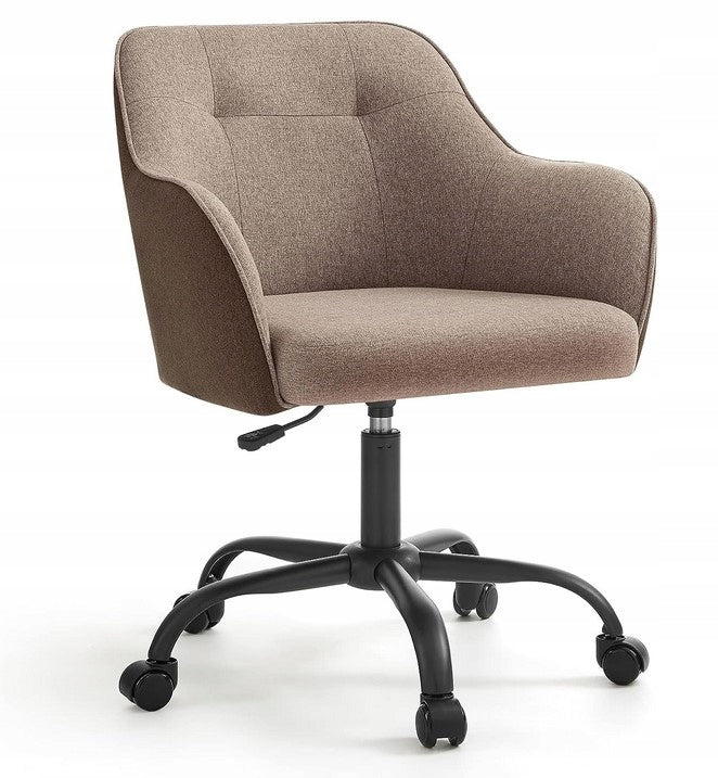 Chair upholstered swivel chair Songmics dark beige brown