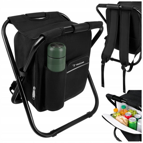 Chair with Thermal Backpack Fishing Folding 3in1 Hiking 150kg Model Krzesło z Plecakiem Termicznym Wędkarskie 3w1