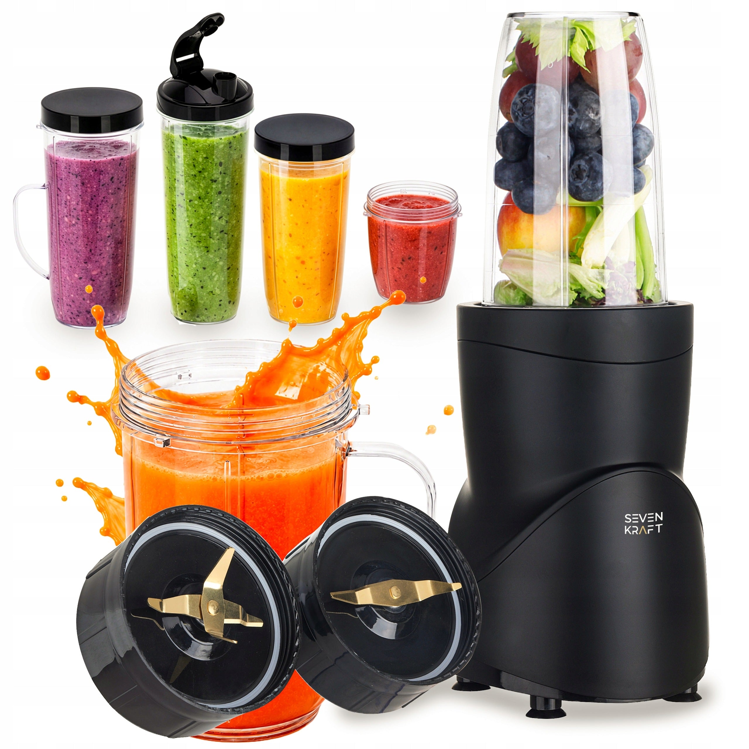 Chalice Blender for Smoothie Cocktails 1200w 4 Bottles Portable Set