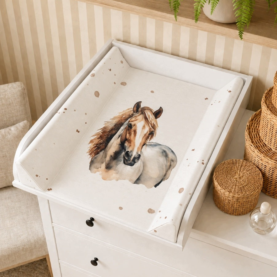 Changing Table Soft 70x50 Beige Horse Mat Infant Dresser Cover Medical device no