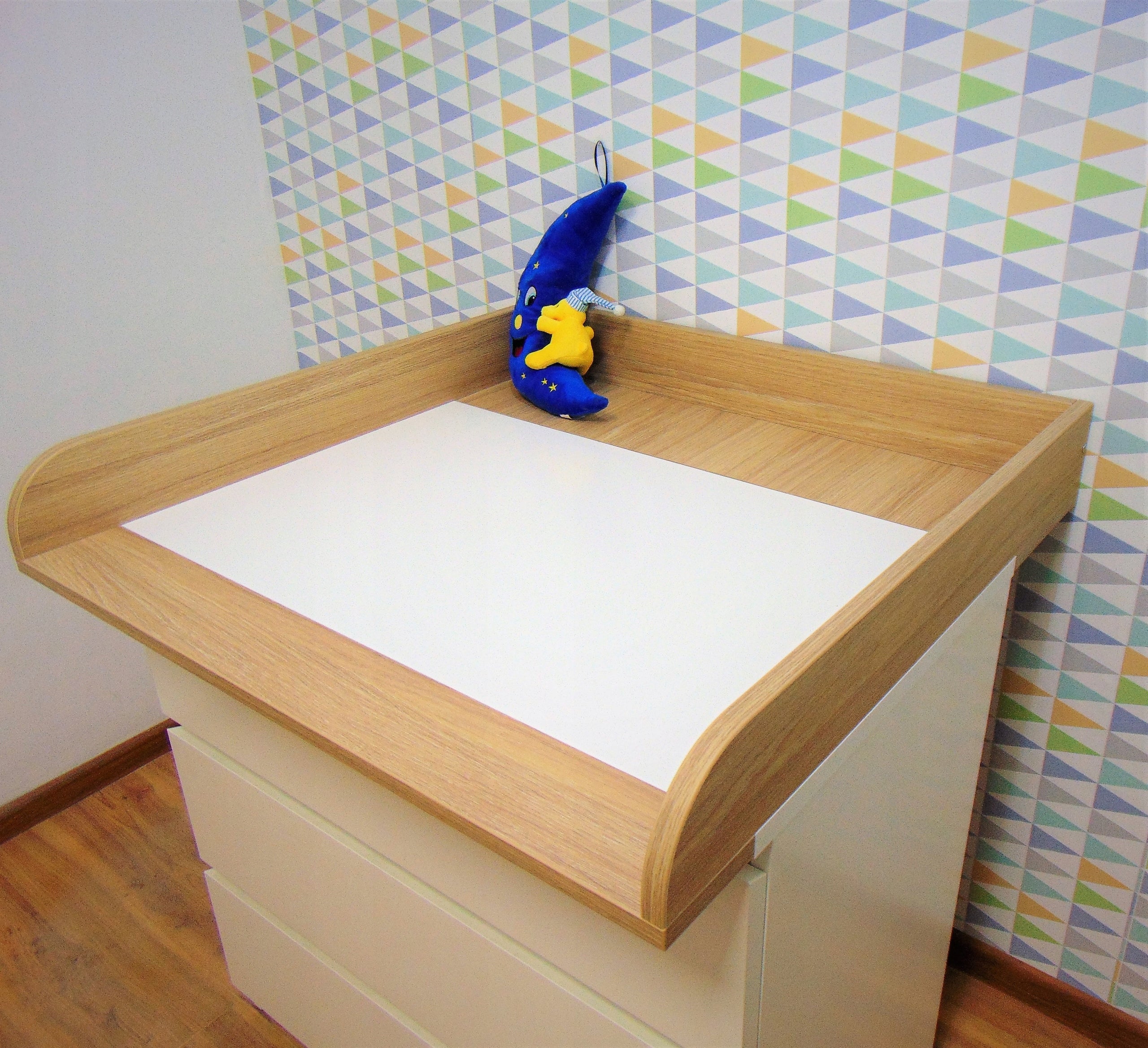 Changing pad for chest of drawers MALM oak stained white