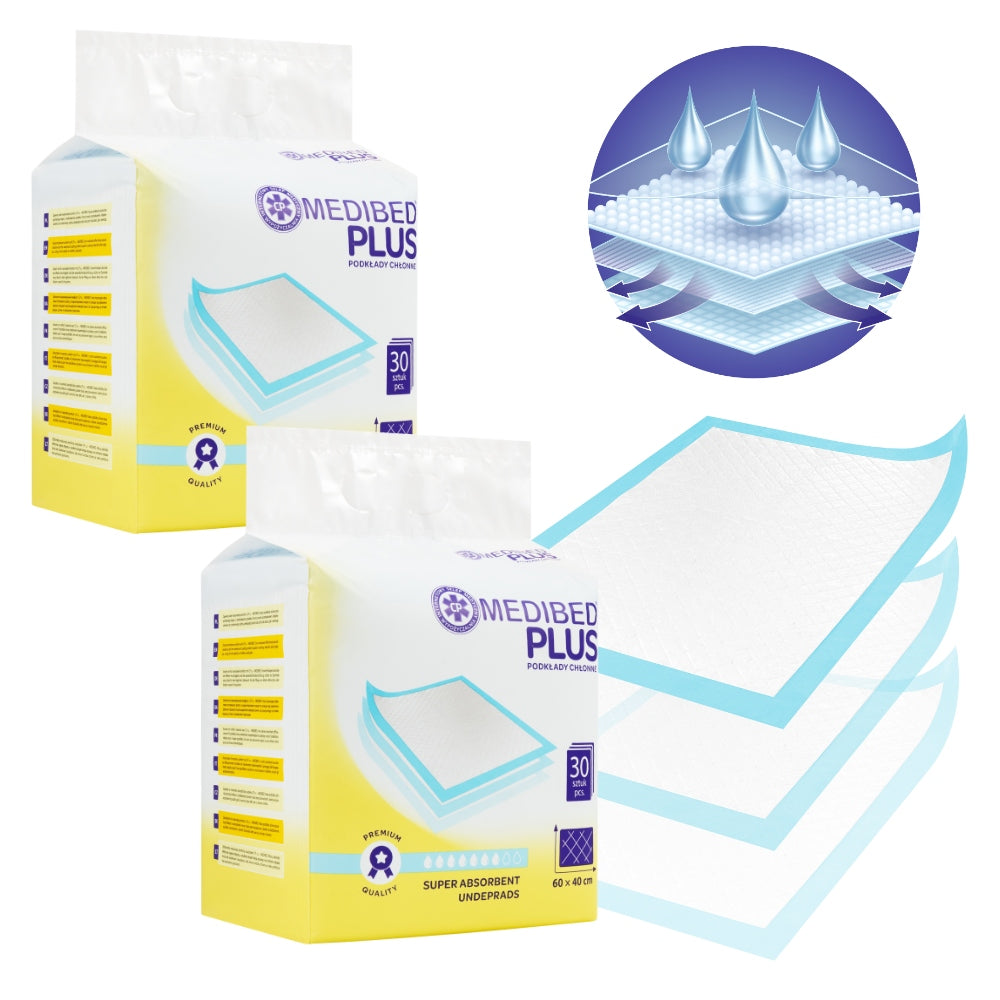 Changing pads MEDIBED PLUS 40X60 non-sterile PREMIUM 2 x 30 pcs. Packaging status original