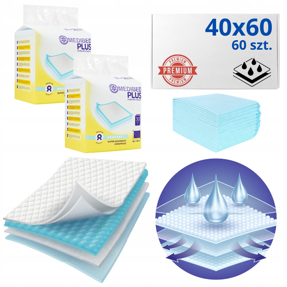Changing pads MEDIBED PLUS 40X60 non-sterile PREMIUM 2 x 30 pcs.