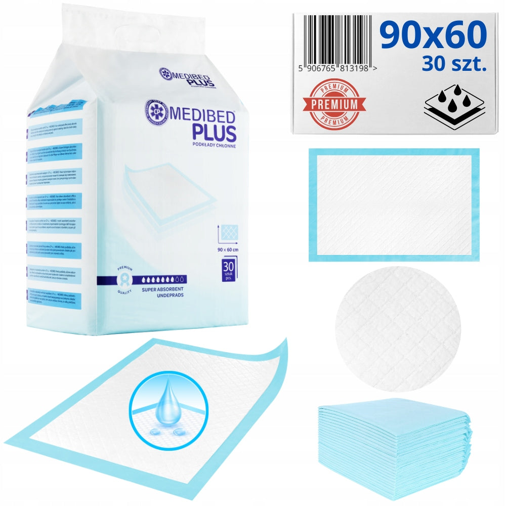 Changing pads MEDIBED PLUS 90x60 non-sterile PREMIUM 960ml 30 pcs.