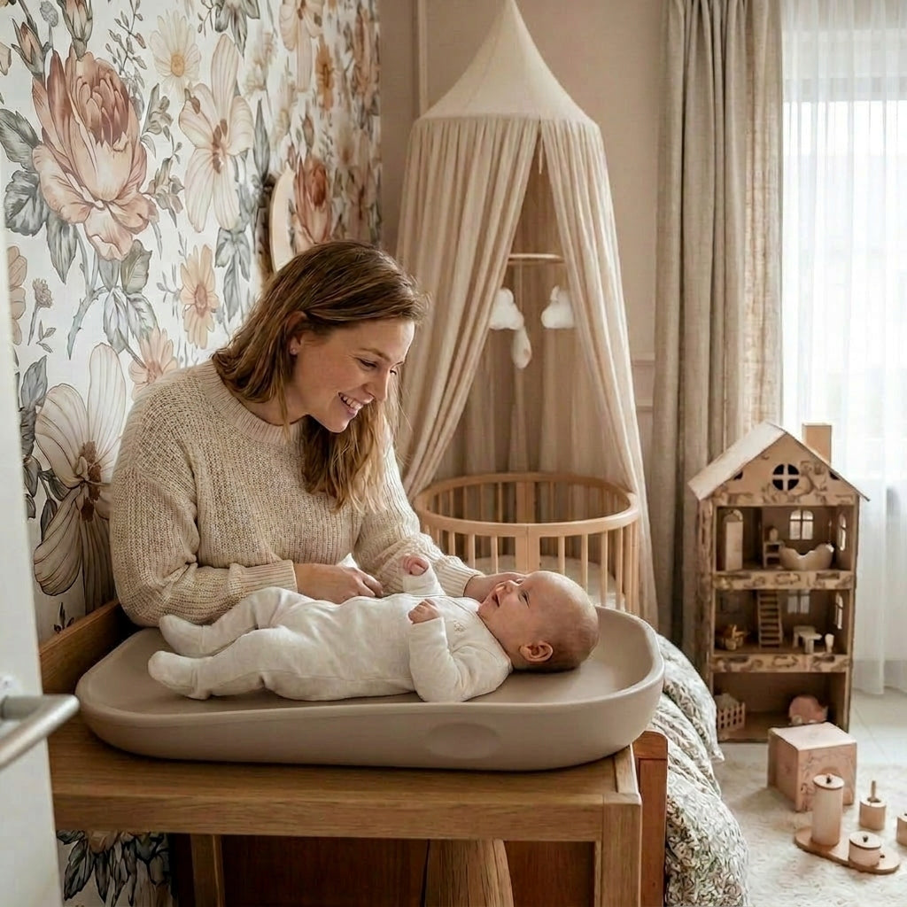 Changing table foam soft stable Changing mat Cappuccino beige taupe Packaging status original