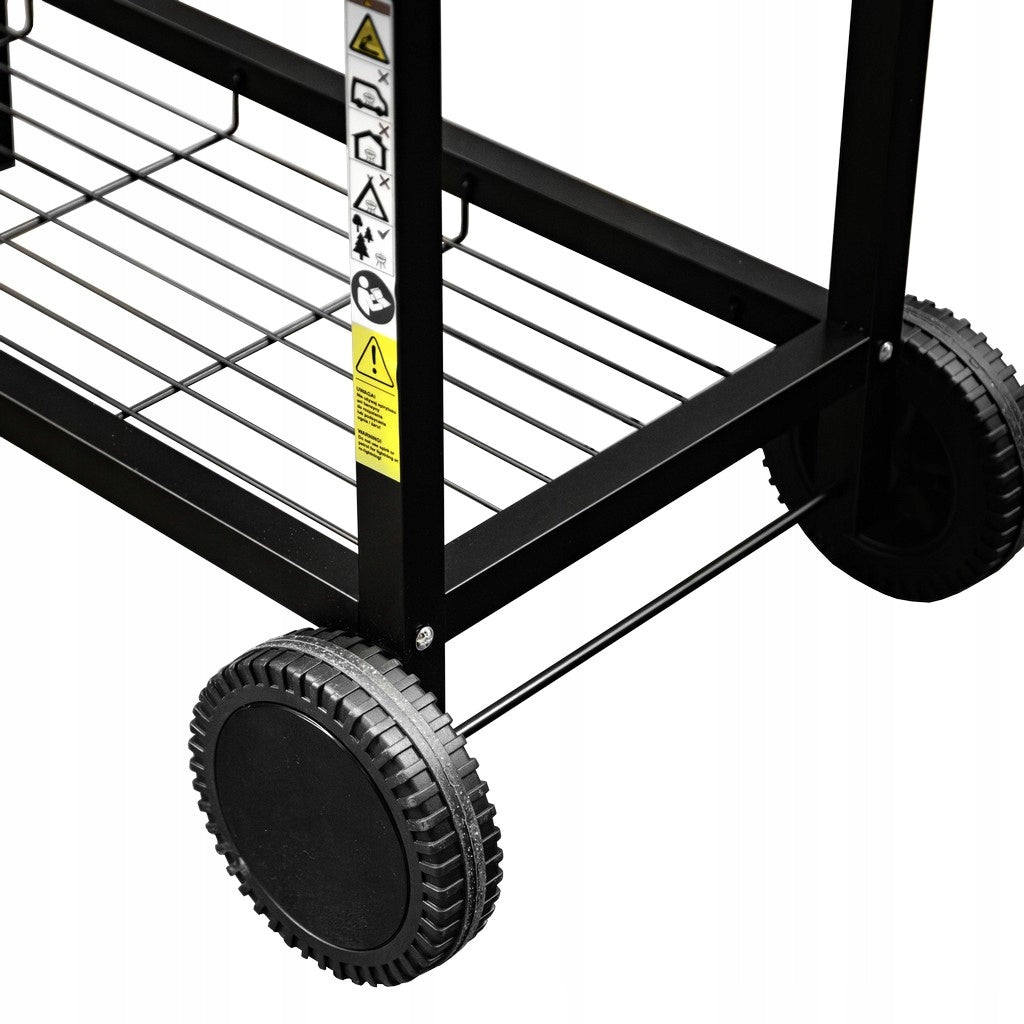Charcoal Garden Grill Large BERGMANN Barrel Cover Thermometer 2 GRATES Grill height 94 cm