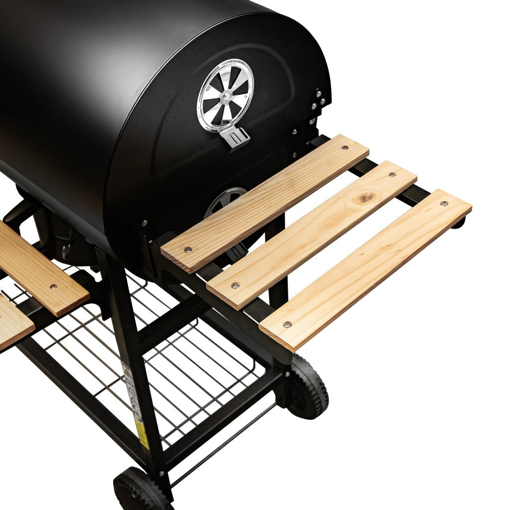 Charcoal Garden Grill Large BERGMANN Barrel Cover Thermometer 2 GRATES Grill width 115 cm