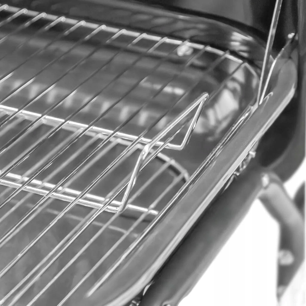 Charcoal Garden Grill with Cover LARGE Chrome Grate 3 SHELVES PORTABLE Grill height 88 cm