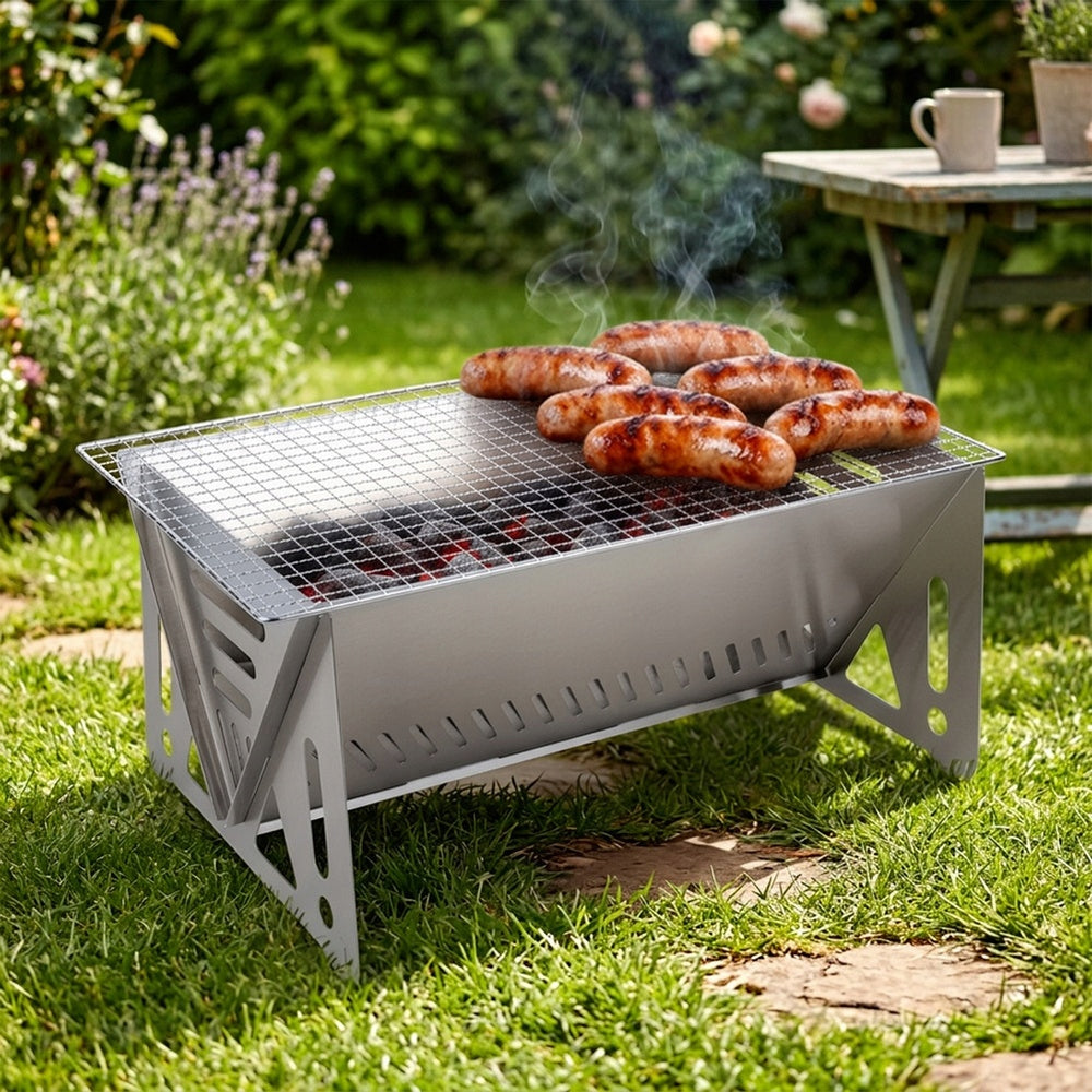 Charcoal Grill Folding Portable Garden Hiking Picnic Small 40cm Packaging status original