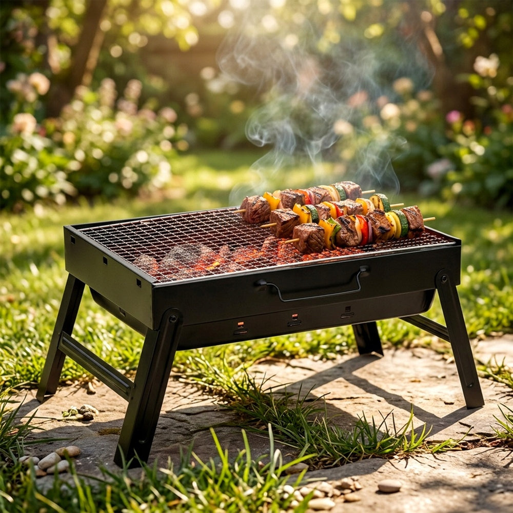Charcoal Grill Folding Portable Garden Hiking Picnic Small 51 cm Packaging status original