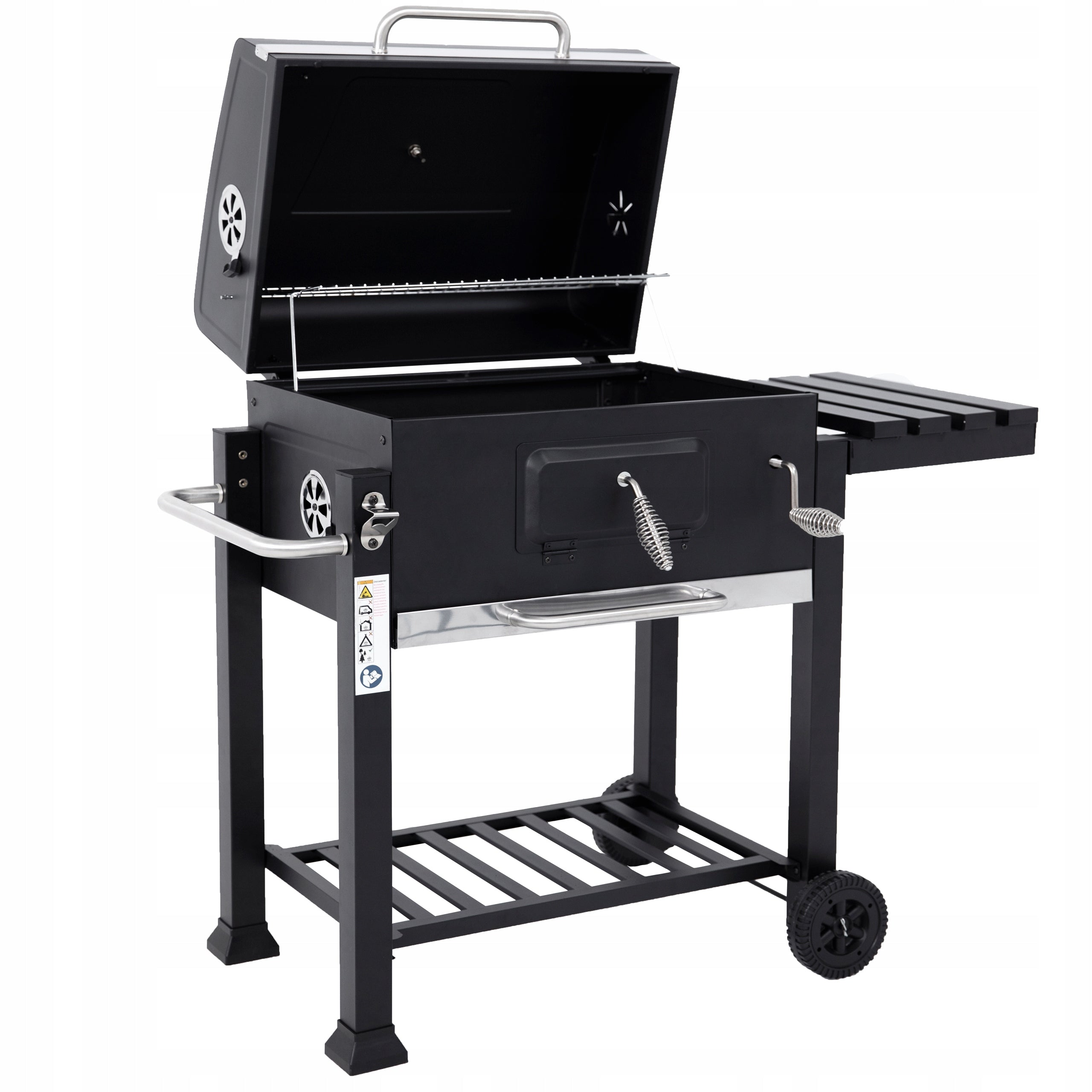 Charcoal Grill Garden Cast Iron Grate Large Cover Ashtray Thermometer 28KG Packaging status original