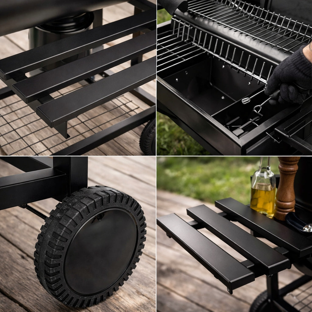 Charcoal Grill with Garden Cover Large with Shelf Ashtray Grate Portable Manufacturer NOVADO