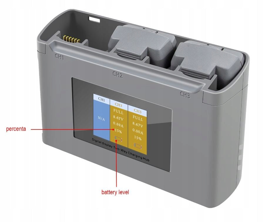 Charger HUB drone DJI Mini SE/2 3aku LCD color Batteries included no