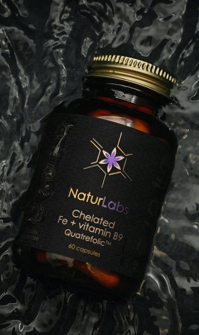 Chelated iron with NaturLabs folic acid (28mg of iron per serving) Packaging status original