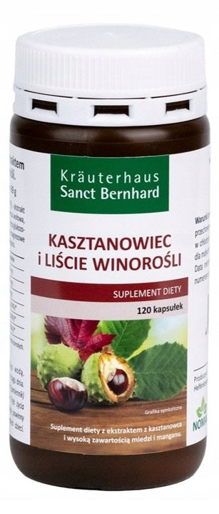 Chestnut & vine leaves | EXTRACT | Sanct Bernhard | 120 kaps.