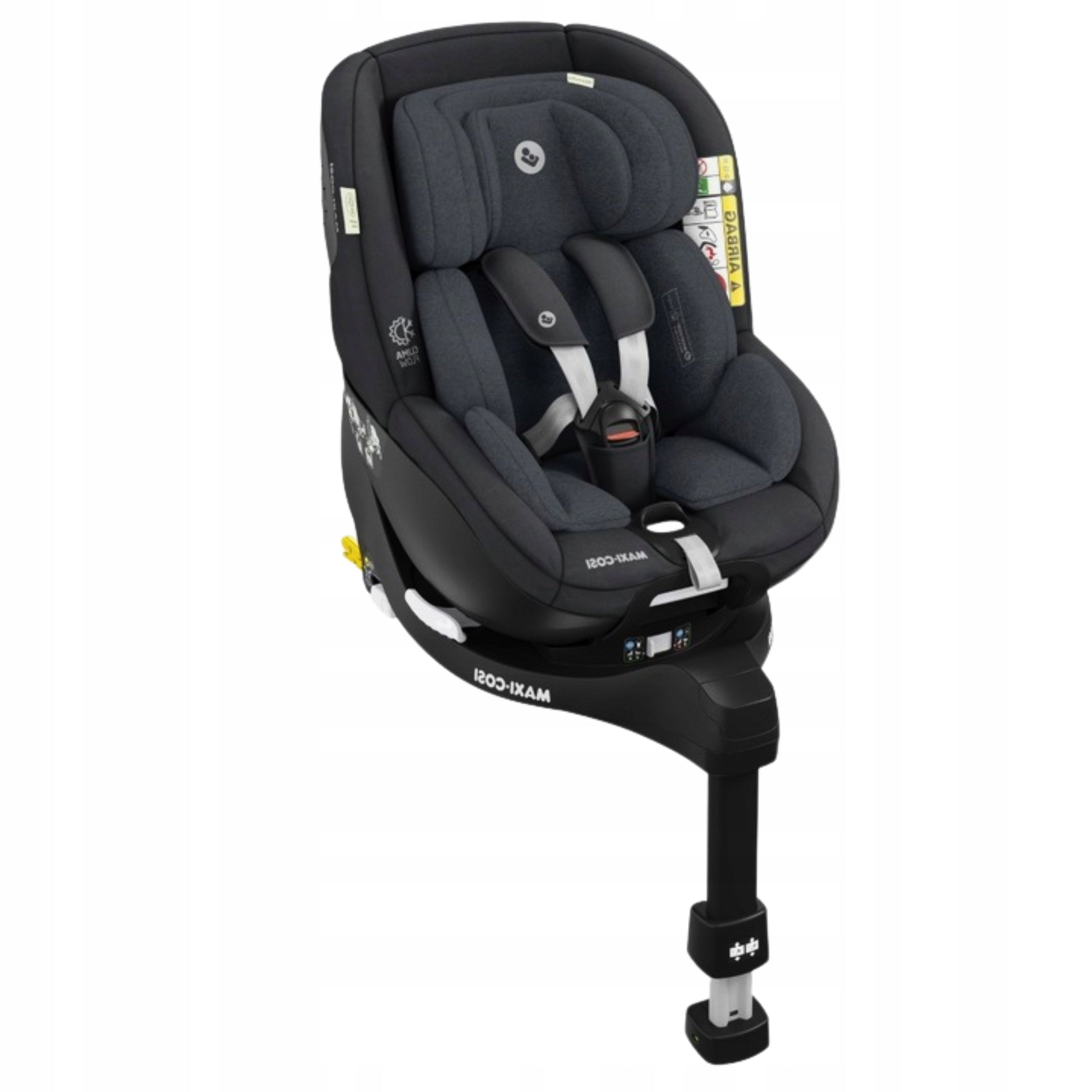 Child Car Seat Swivel Grey 100 - 150 cm 0 - 36 kg ABIKO