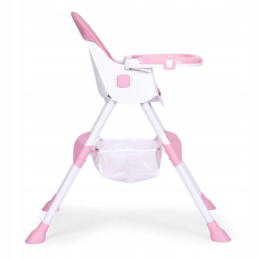 Child high chair tray basket 5-point belts pink ECO Color white pink