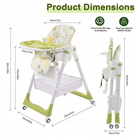 Child seat with strap, infant high chair with footrest Manufacturer code B0D1CHL232