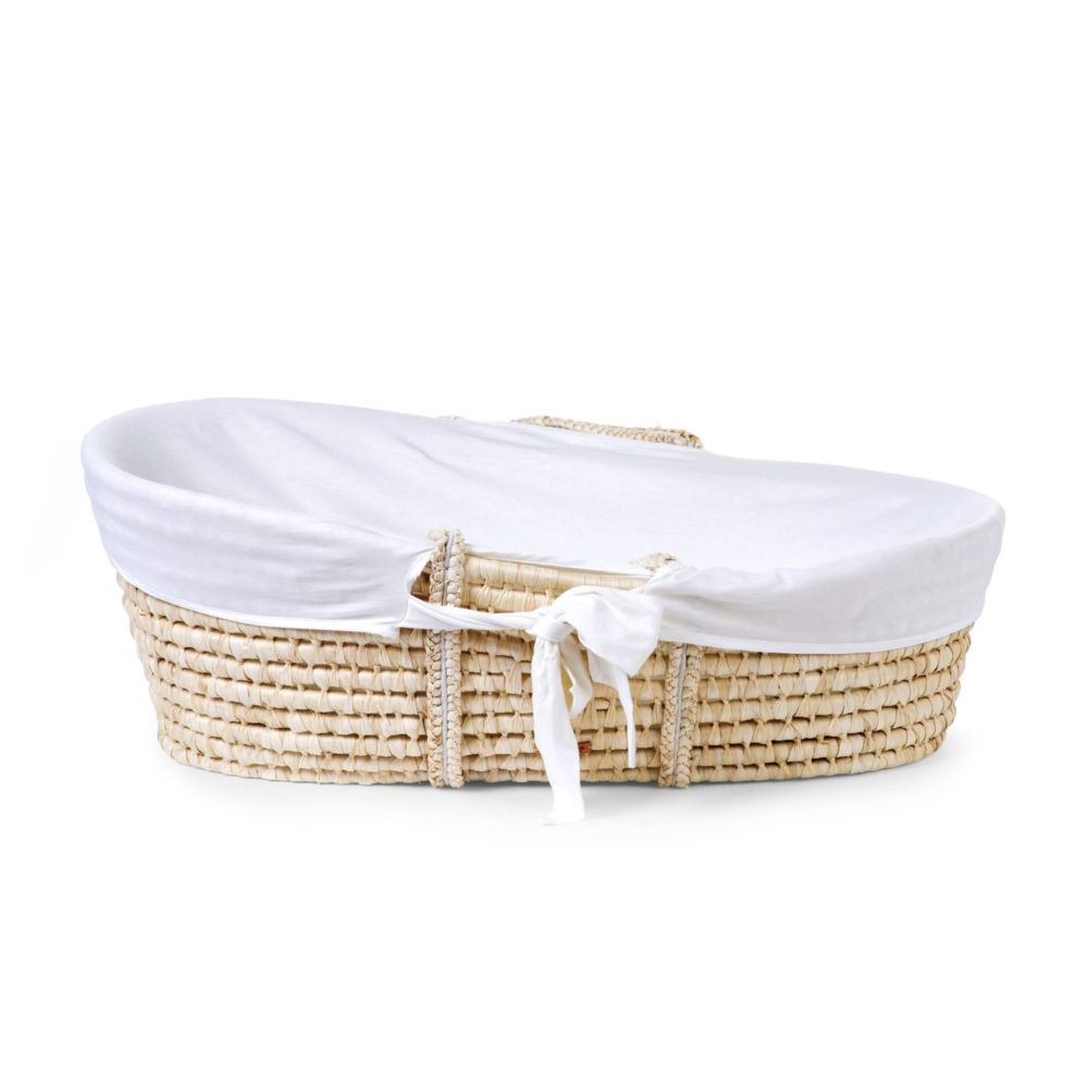 Childhome Moses Wiege mit Matratze und Bezug, beige/weiß