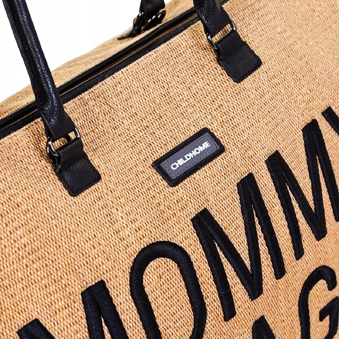 Childhome Mommy Bag changing bag & belt (Raffia Look) braided beige Packaging status original