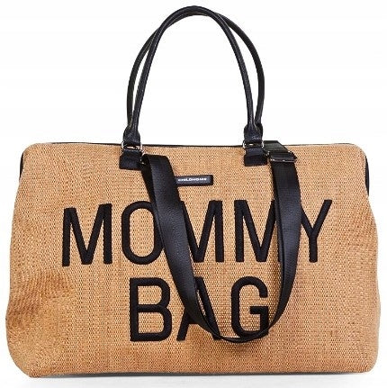 Childhome Mommy Bag changing bag & belt (Raffia Look) braided beige