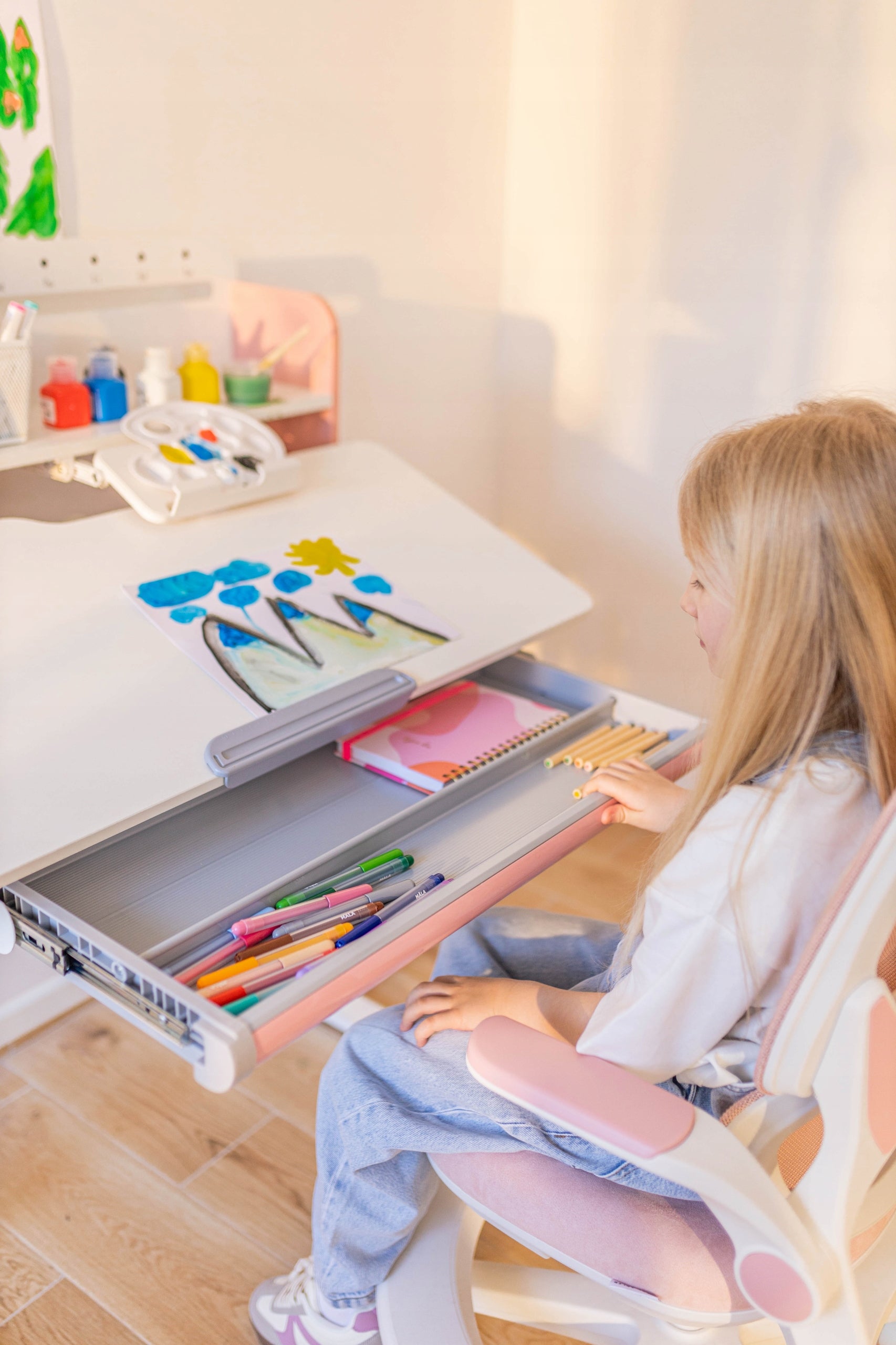 Children's Adjustable School Desk MARK ADLER Wooden for Baby Brand Markadler