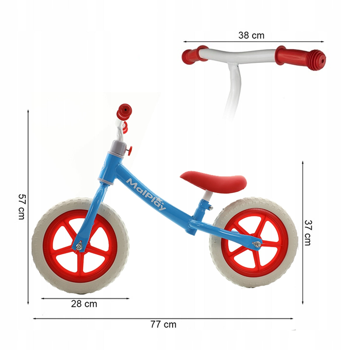 Children's Balance Bike Lightweight Children's Bike Wheels 12'' EVA Adjustable Height 80–108 cm