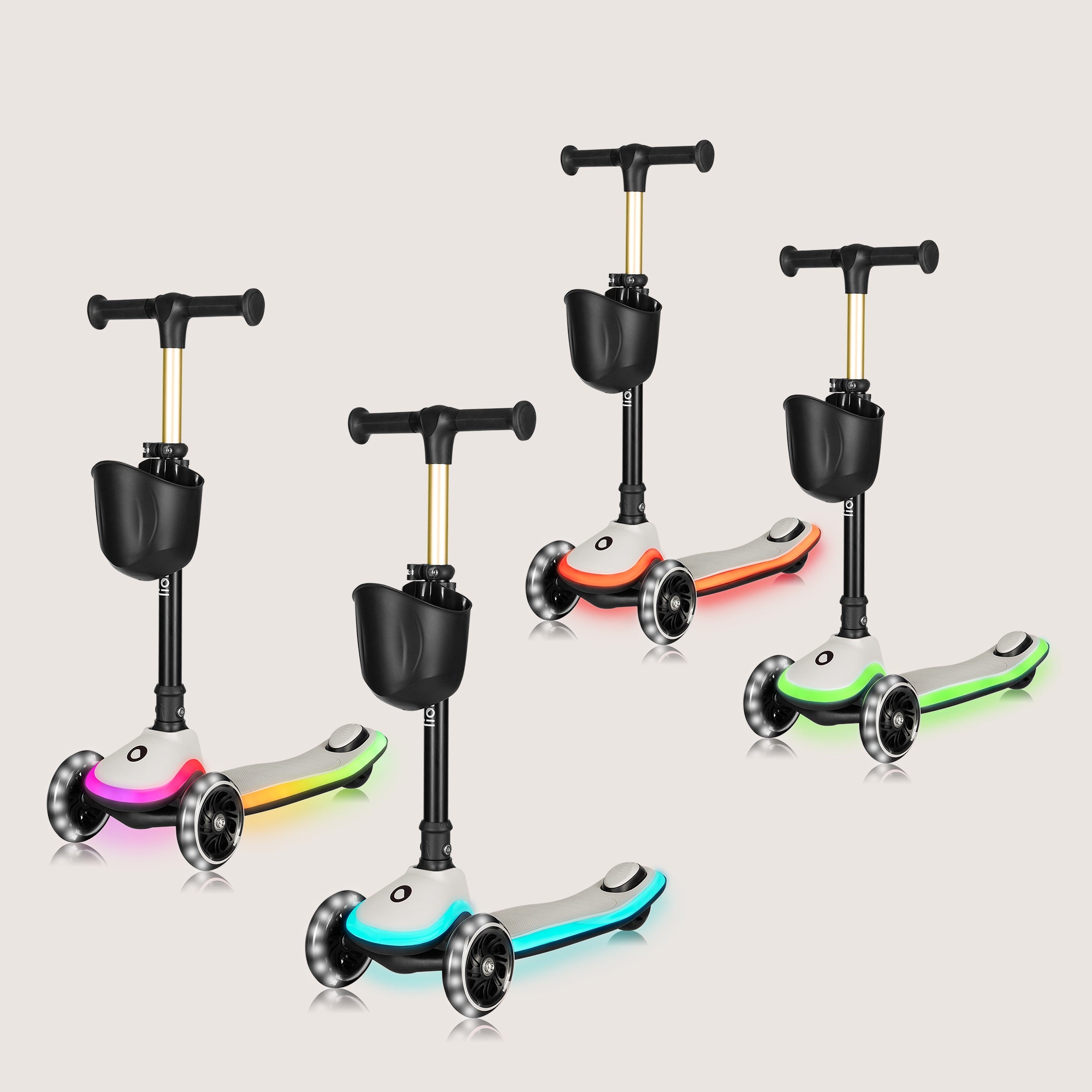 Children's Balance Tricycle Scooter LED Folding Up to 50kg Lionelo Mey Brand Lionelo