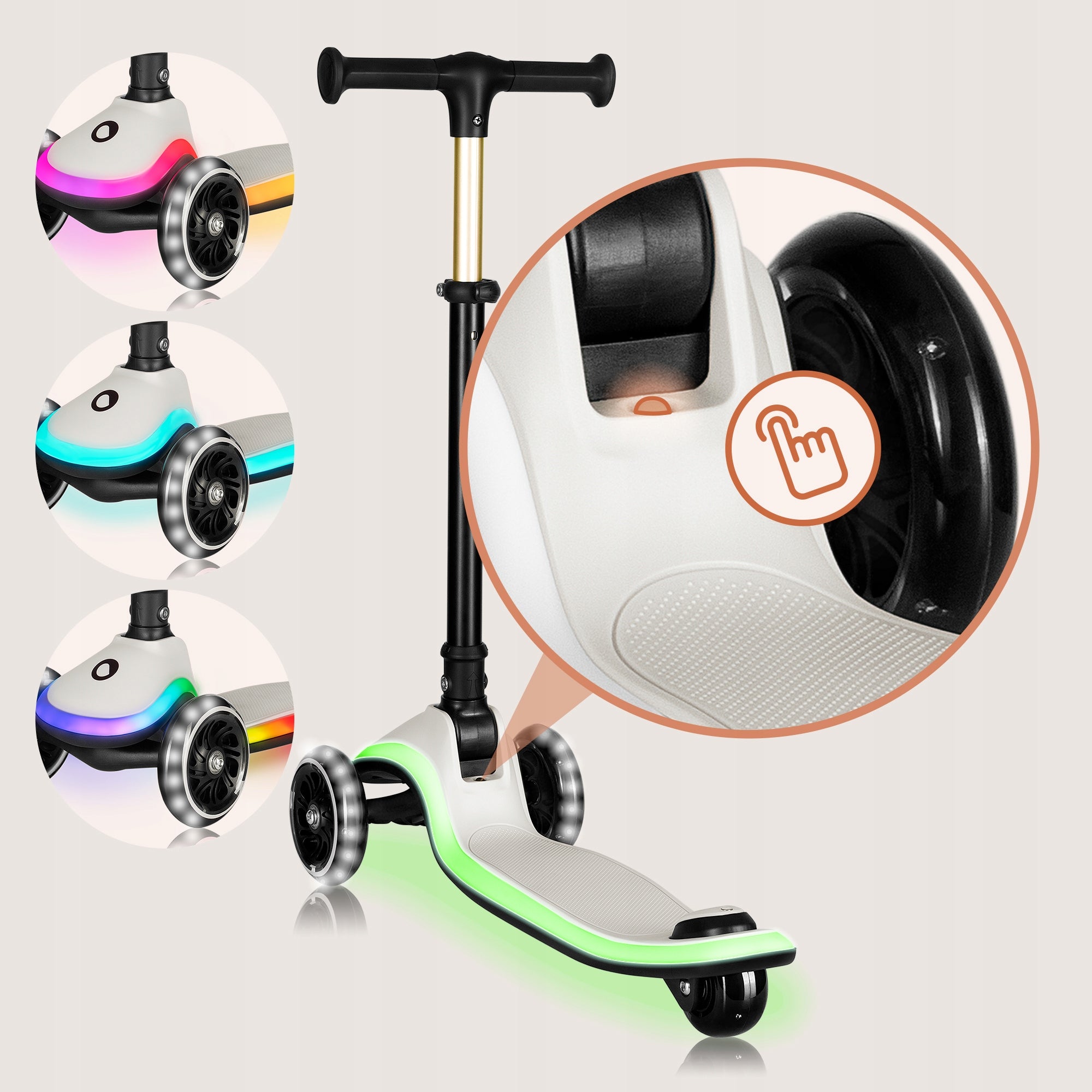 Children's Balance Tricycle Scooter LED Folding Up to 50kg Lionelo Mey Kind tri-wheeled
