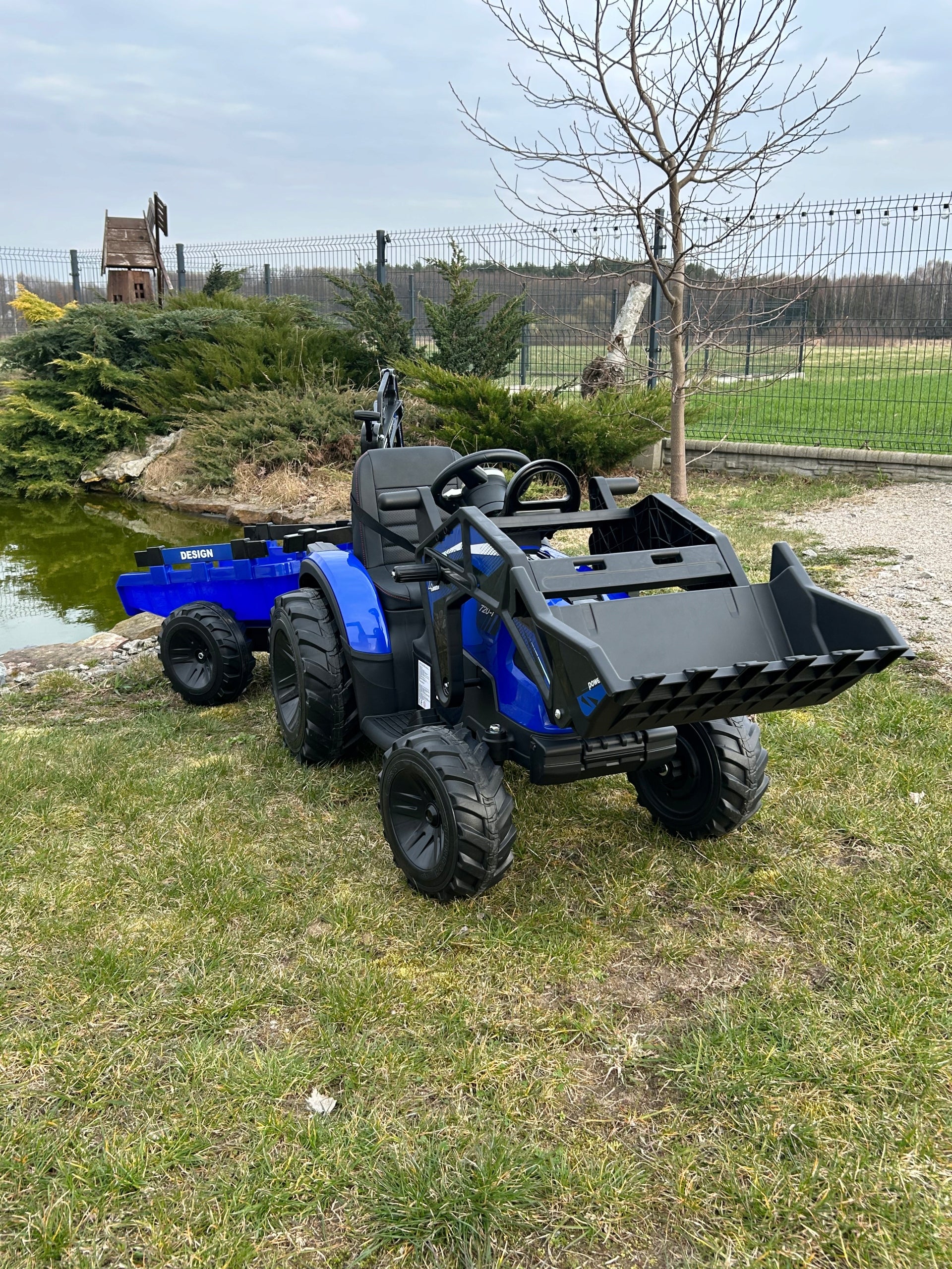 Children's Battery TRACTOR 2X200W 24V7Ah Trailer Bulldozer Excavator Brand Ramiz