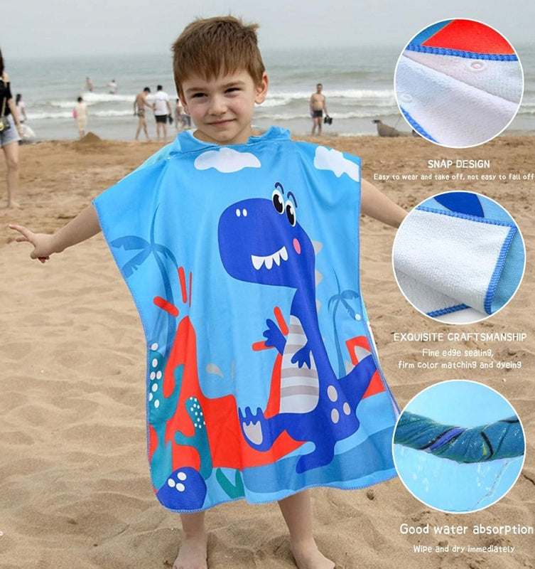 Children's Beach Poncho Bath with Hood Dino Pool Towel EAN (GTIN) 5906476964899