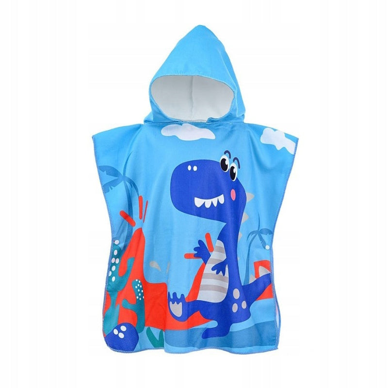 Children's Beach Poncho Bath with Hood Dino Pool Towel