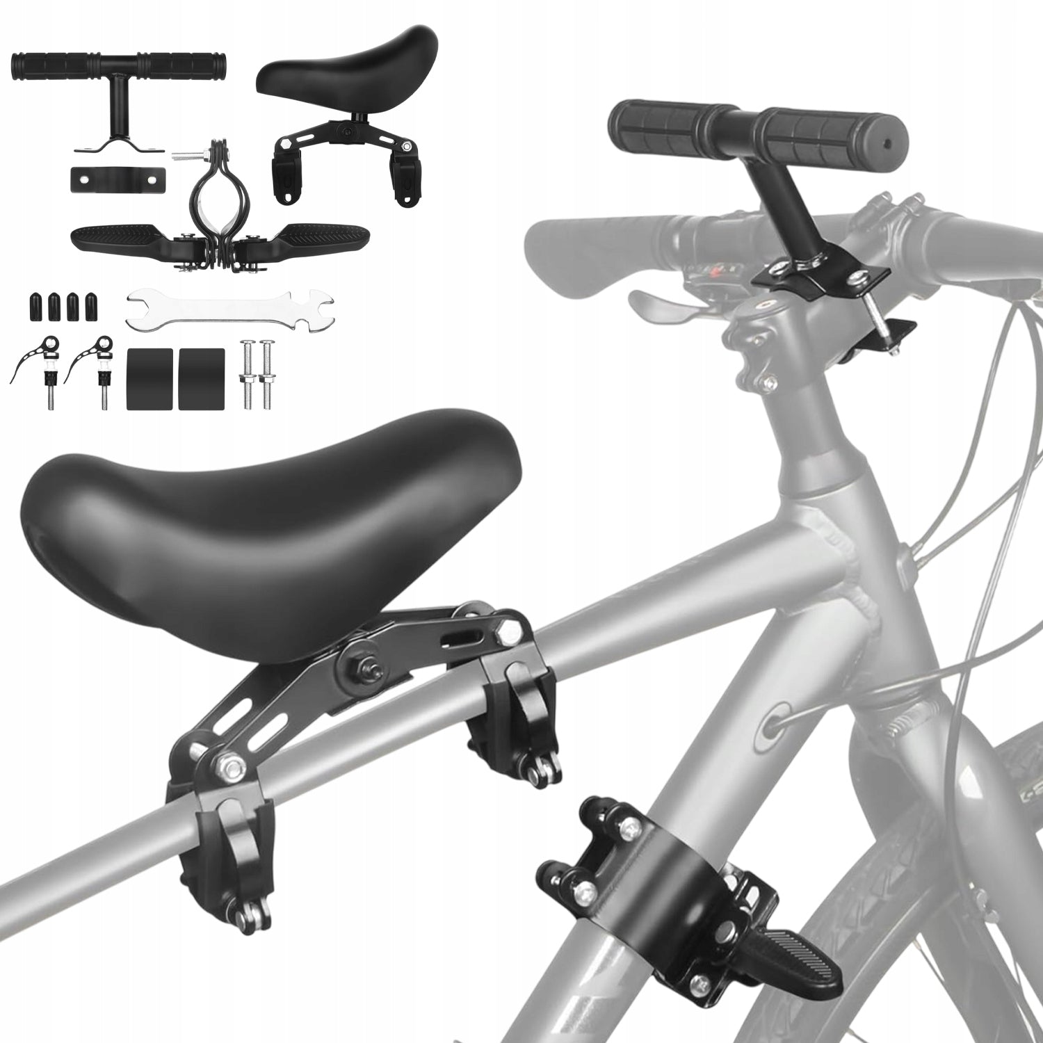 Children's Bicycle Saddle Ergonomic and Safe Black Set