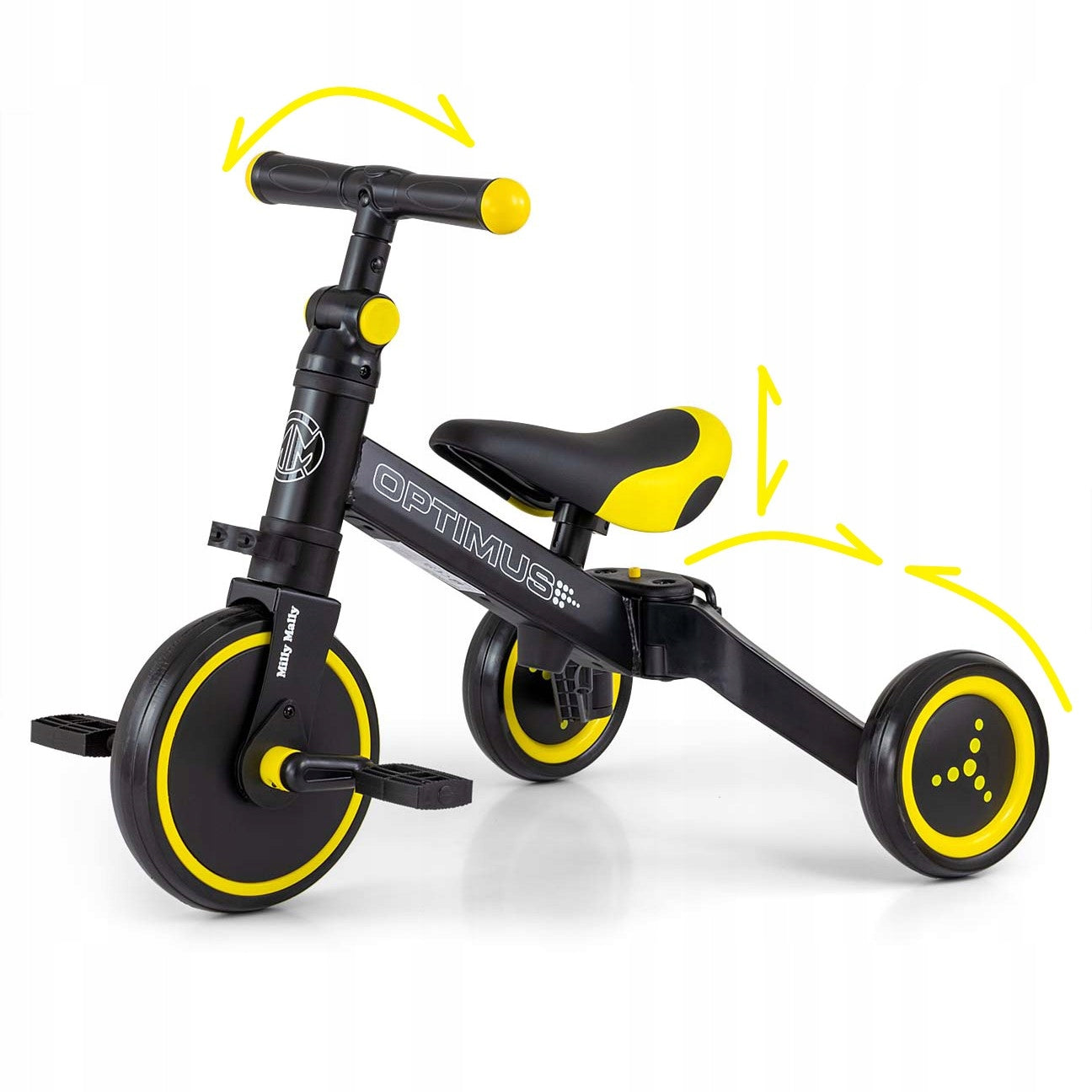 Children's Bike for Year Tricycle 4in1 - Gift for 2 Year Old Manufacturer code Optimus Black + imienne pudełko