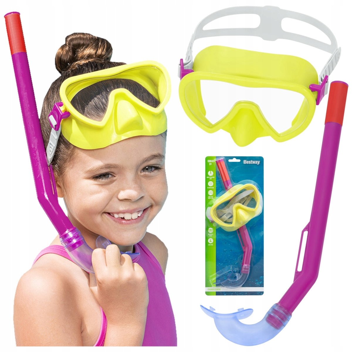 Children's DIVING SWIMMING SET Bestway 24036 UV Mask + Tube Brand Bestway