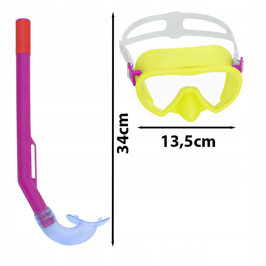 Children's DIVING SWIMMING SET Bestway 24036 UV Mask + Tube Color pink
