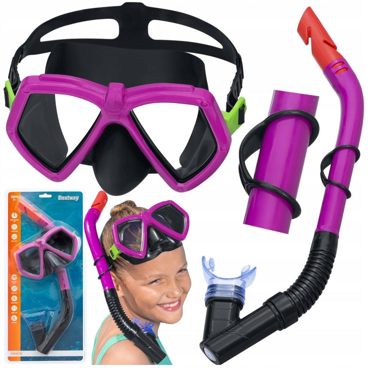 Children's Diving Mask Tube Swimming Set +7 Years Bestway 24070 Brand Bestway