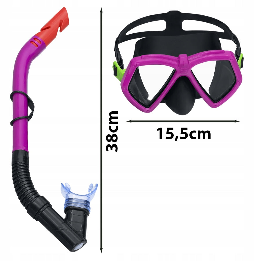 Children's Diving Mask Tube Swimming Set +7 Years Bestway 24070 Color pink