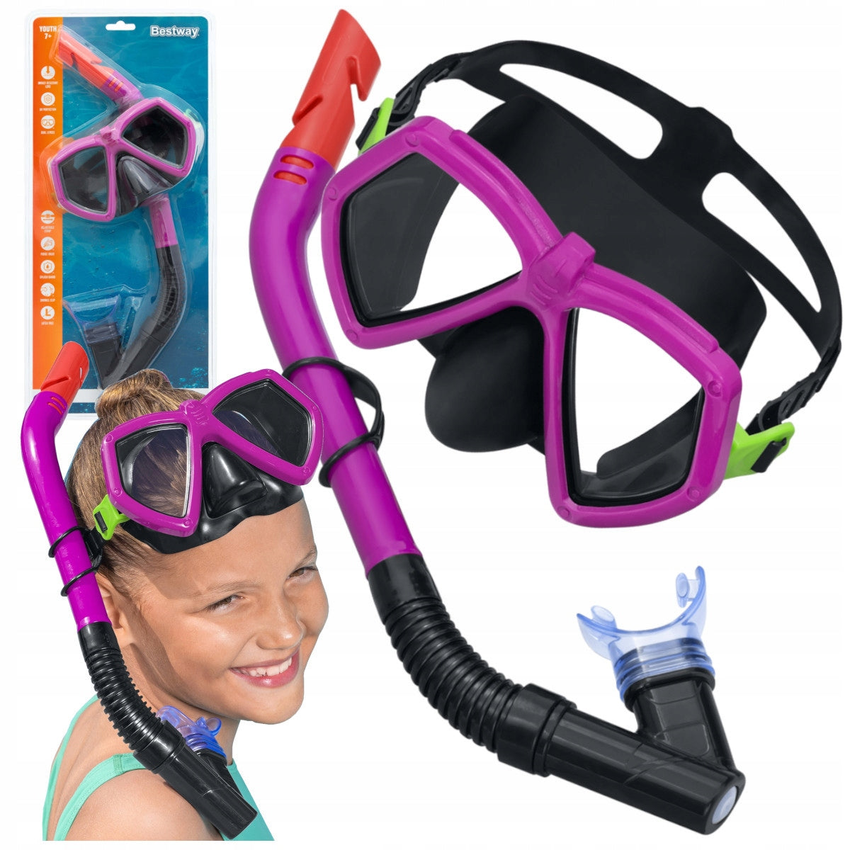 Children's Diving Mask Tube Swimming Set +7 Years Bestway 24070