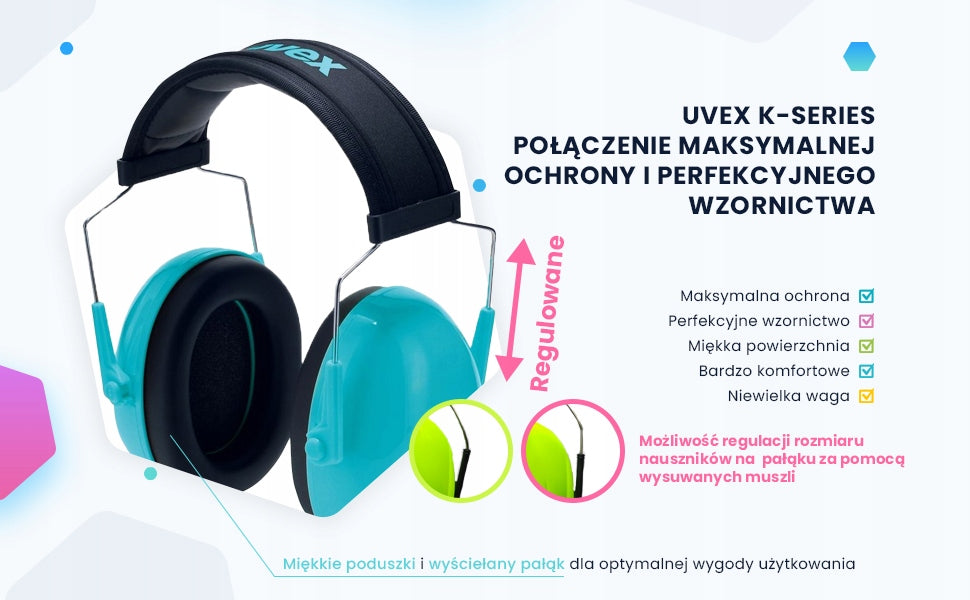 Children's Earmuffs, Soundproofing Headphones, Uvex K junior, Blue Brand Uvex