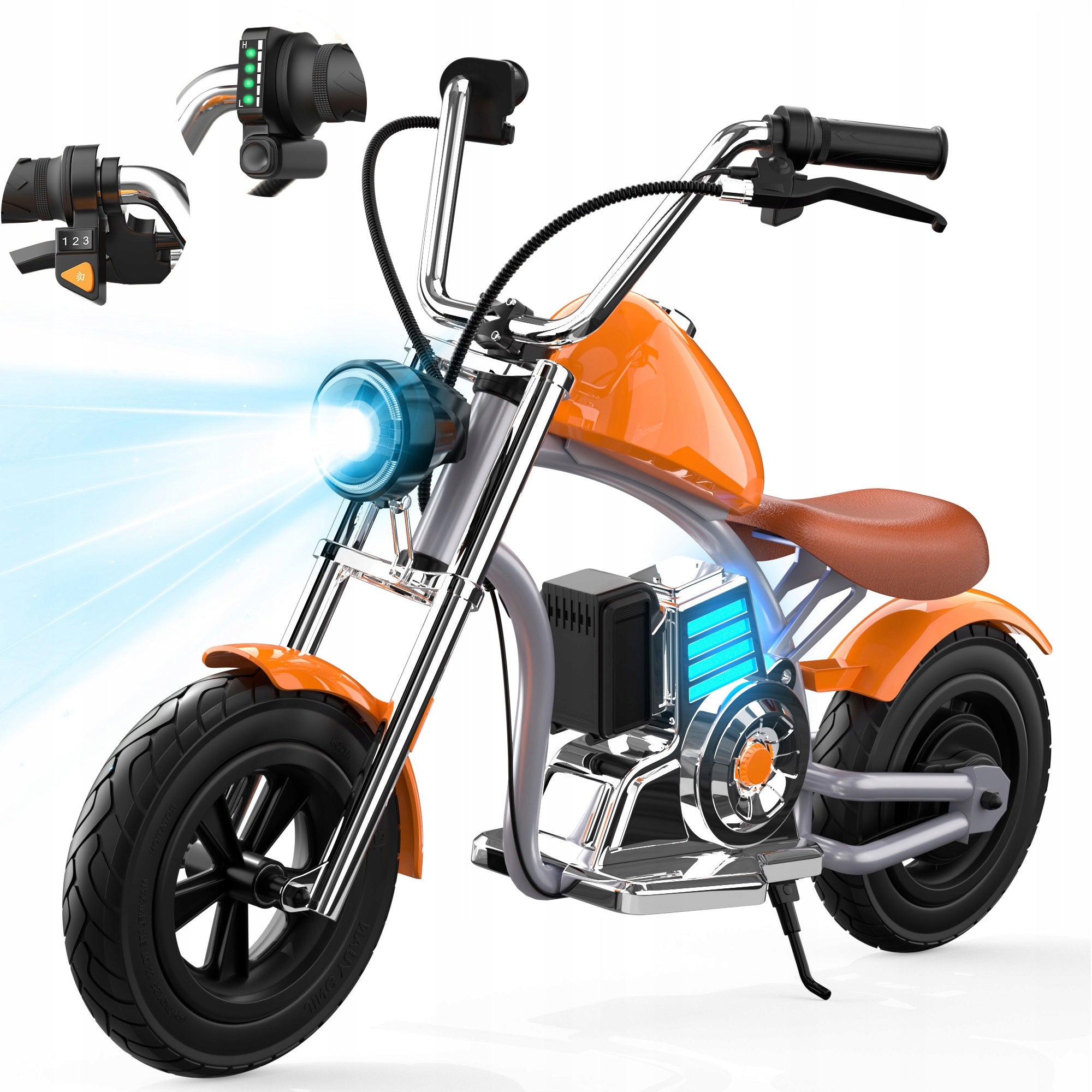 Children's Electric Motorbike Kids 320W 5.2Ah 3 Speed 13KM Music LED light