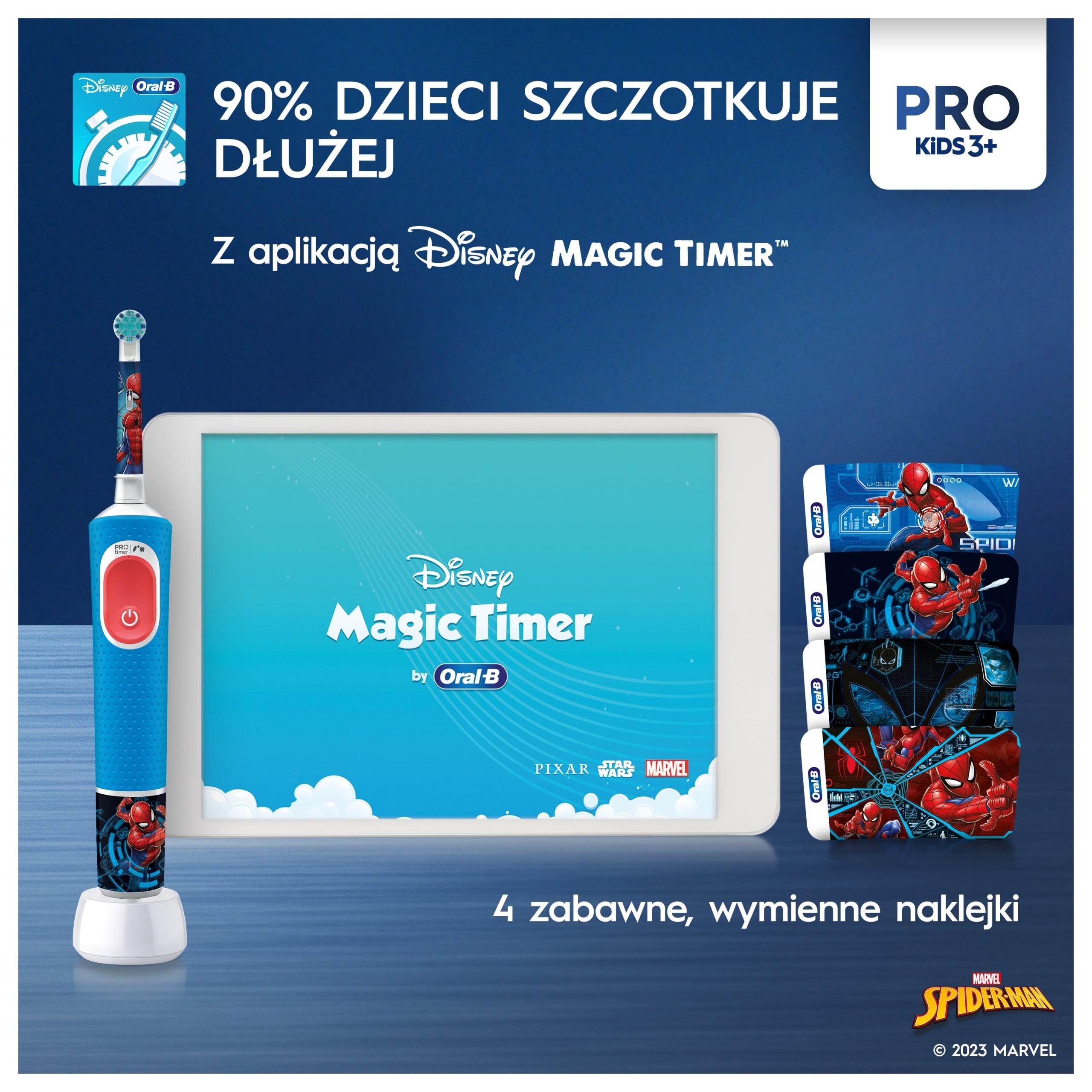Children's Electric Toothbrush Oral-B Pro Kids Spiderman Gentle Mode Manufacturer code Oral-B Vitality Spiderman dla Dzieci