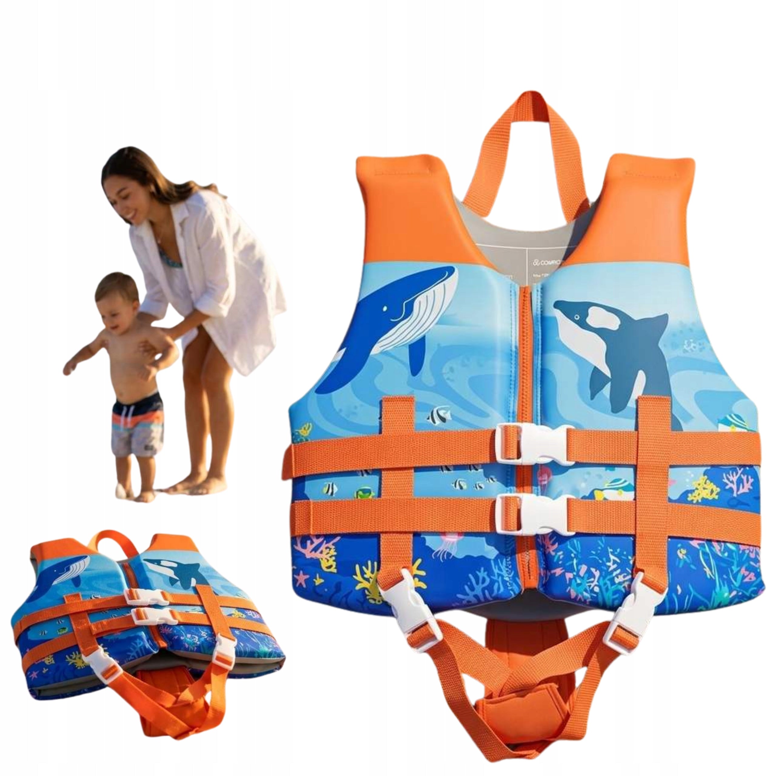 Children's Foam Displacement Vest 13-20kg for Learning to Swim 2-4 S