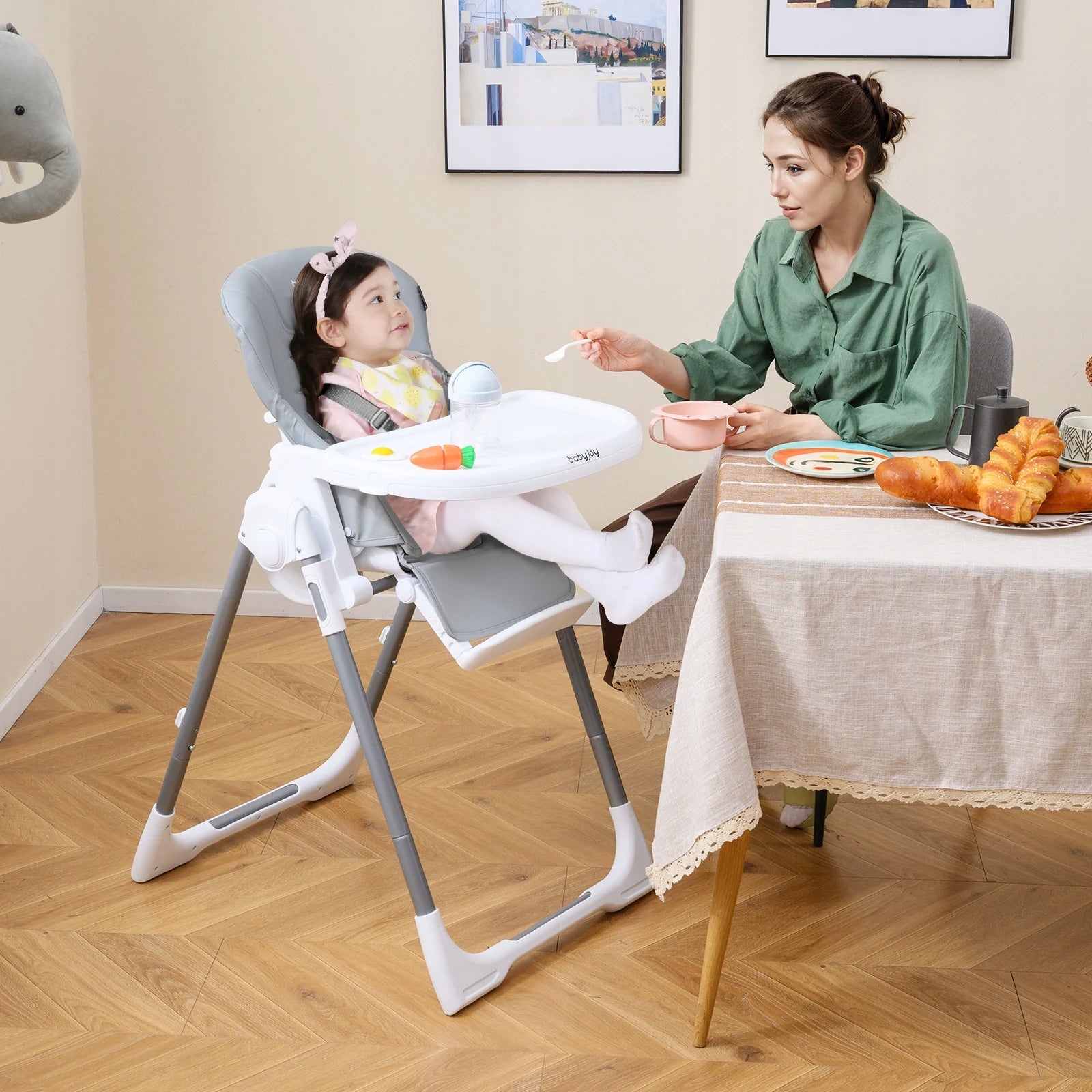 Children's Folding Highchair Children's Chair Brand Costway